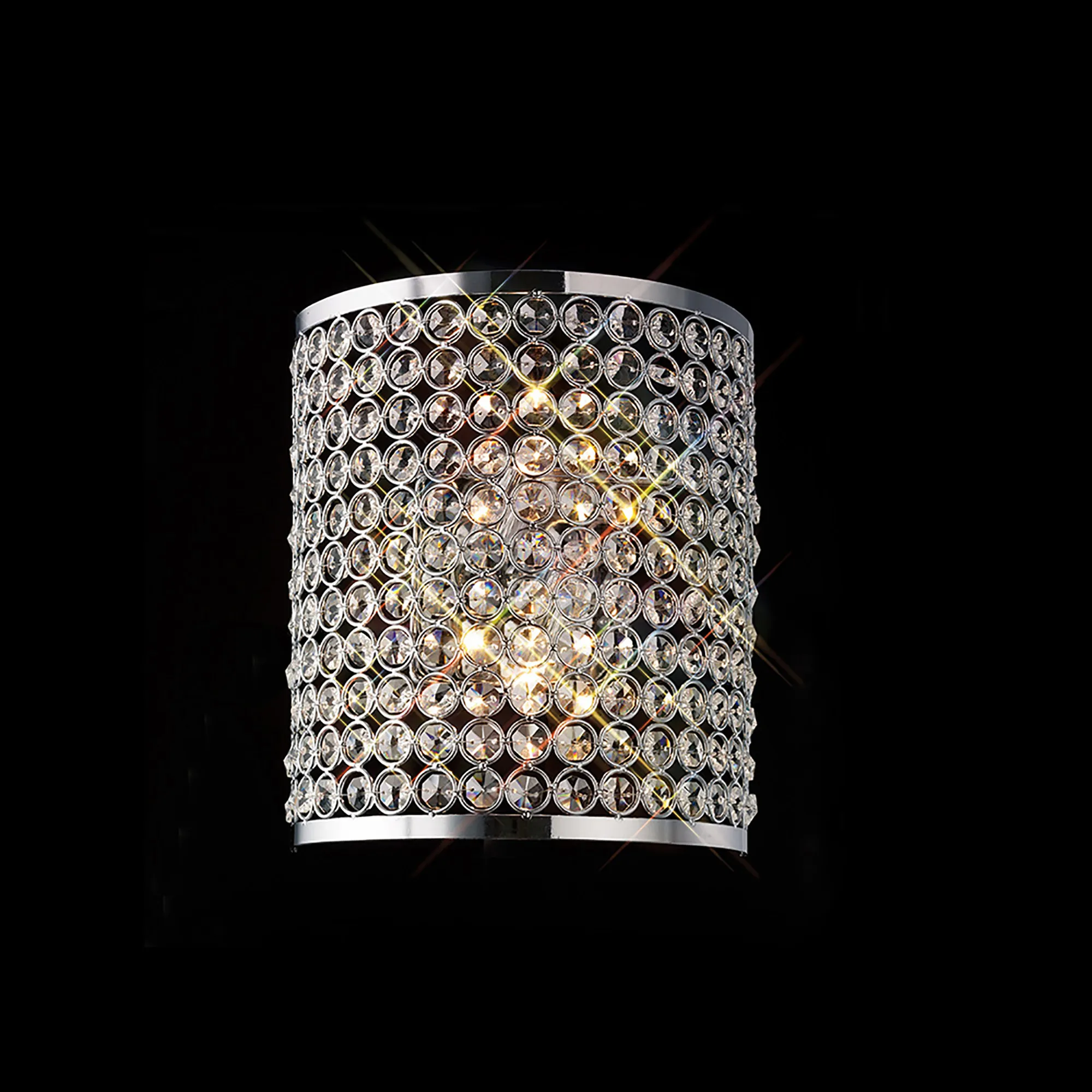 Ava Polished Chrome Crystal Wall Lights Diyas Flush Crystal Wall Lights